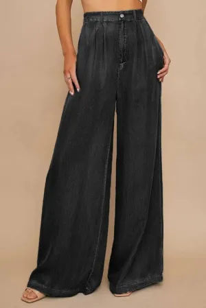 Get Comfy & Stylish: Shop Tencel Wide Leg Soft Denim Pants for Ladies