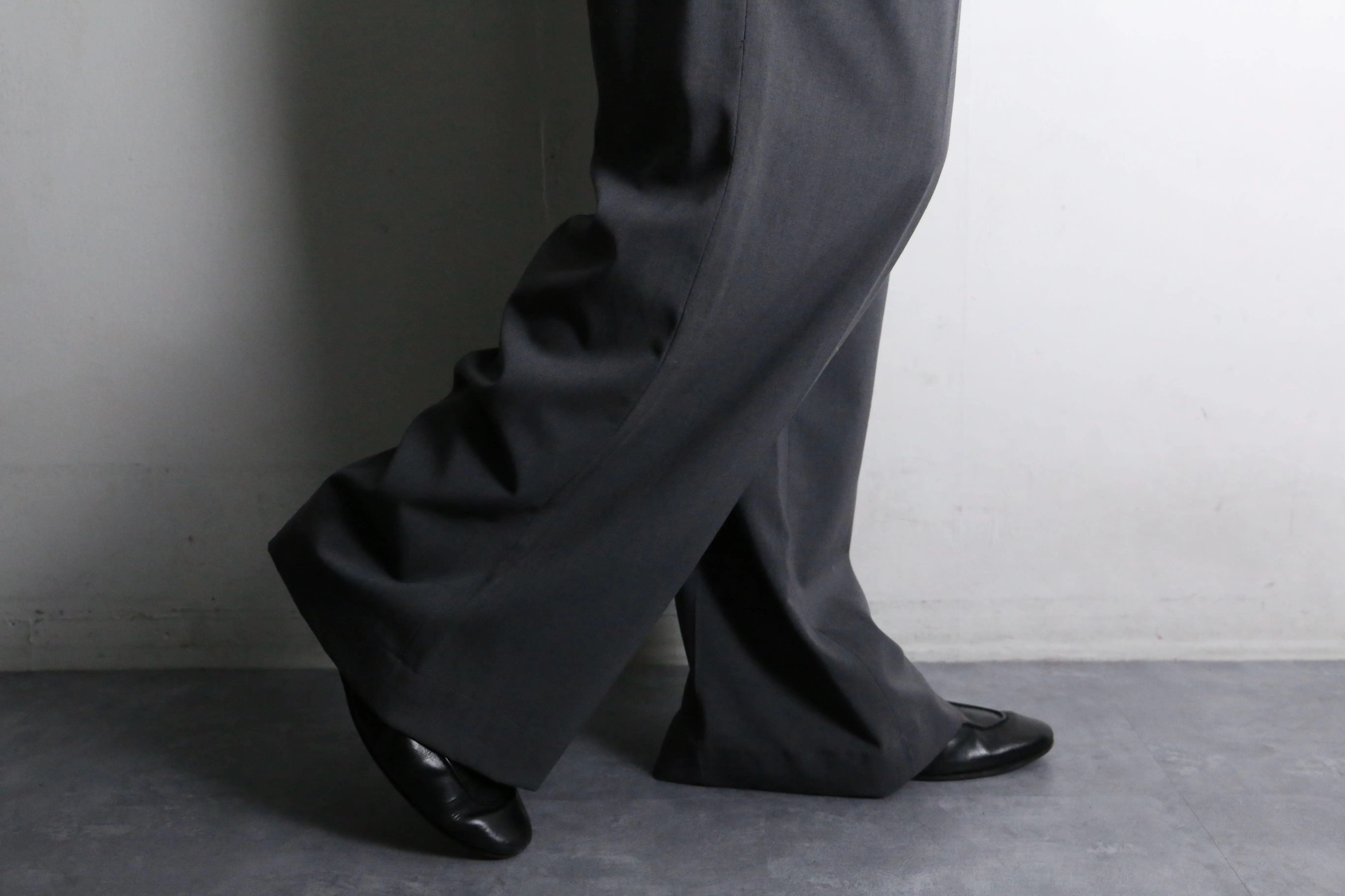 gray drawstring easy wide pants