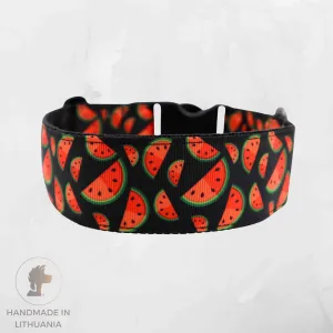 Handmade Dog Collar | Black Watermelon | Width: 15-20-25-30-40 mm