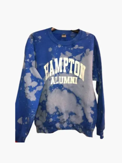 Handmade Hampton Alumni or Alumna Crew Neck Vintage Fleece Sweatshirt