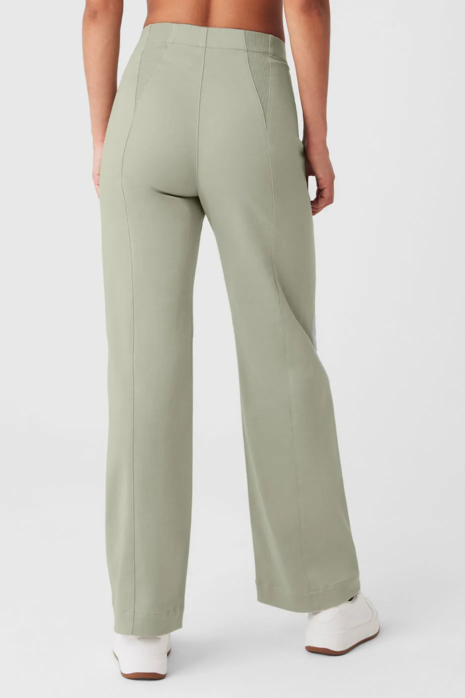 High-Waist On Point Moto Trouser - Limestone