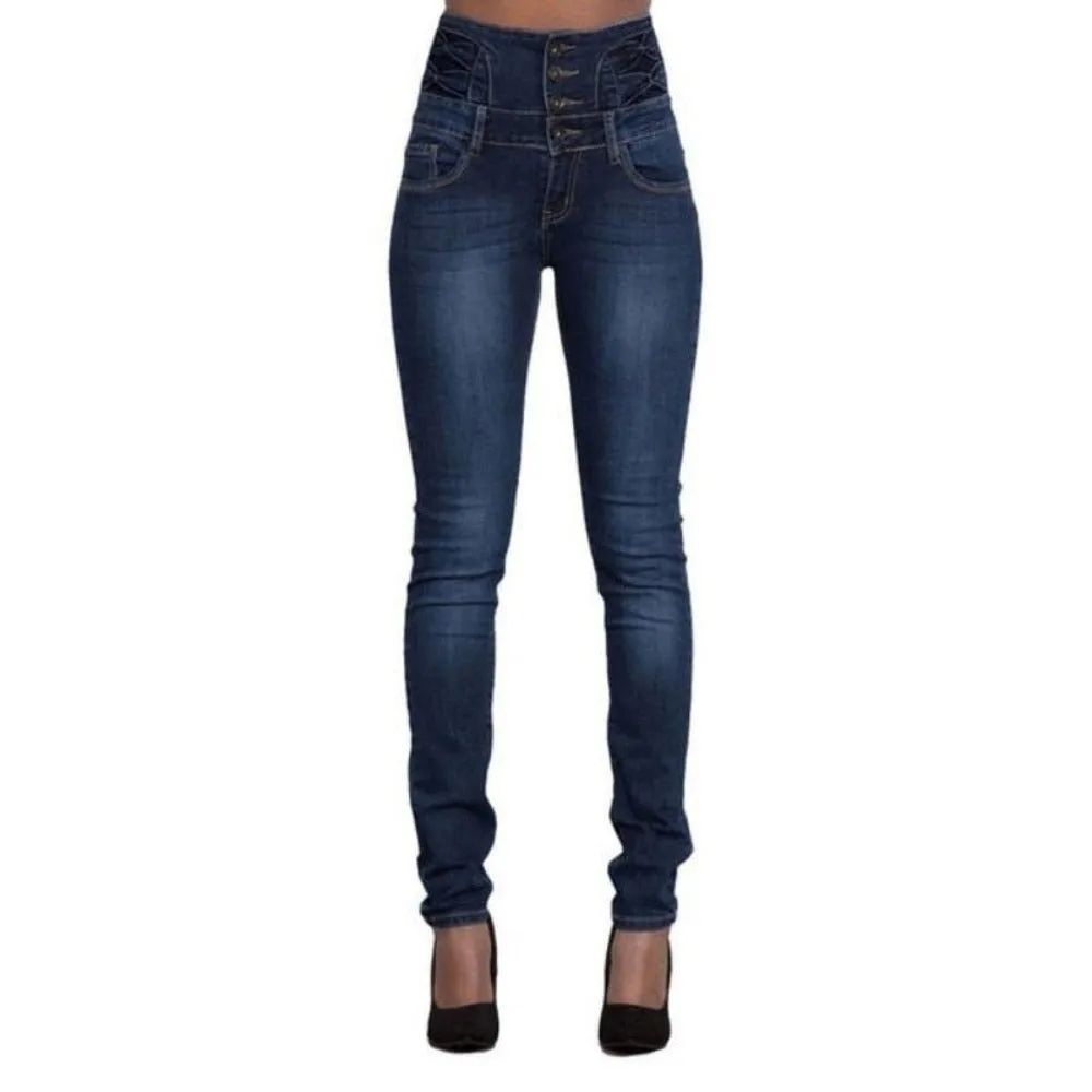 High Waist Slim Fit Jeans For Women