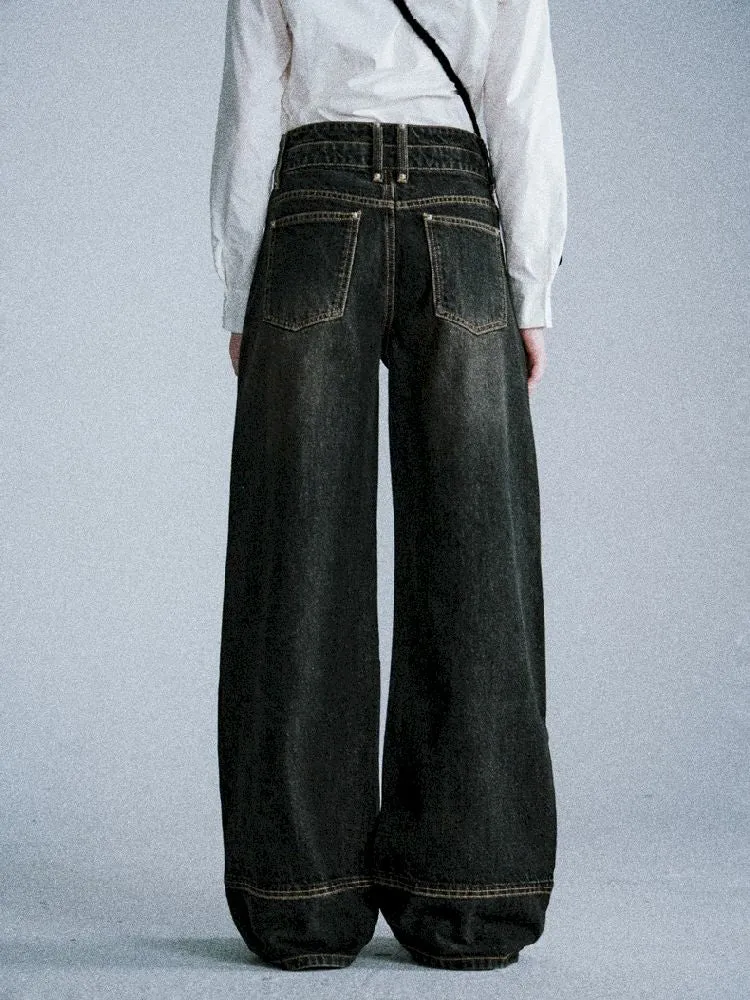 High waist straight loose casual pants【s0000005408】