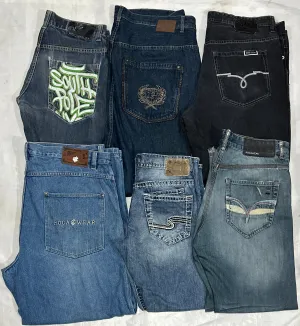 Hip-hop Jeans Southpole, Ecko, Rocawear, Axel, Silver, Phat Farm, Faded Glory, Risk Jeans, Request Jeans, Indigo Red, Akademiks, R Marks