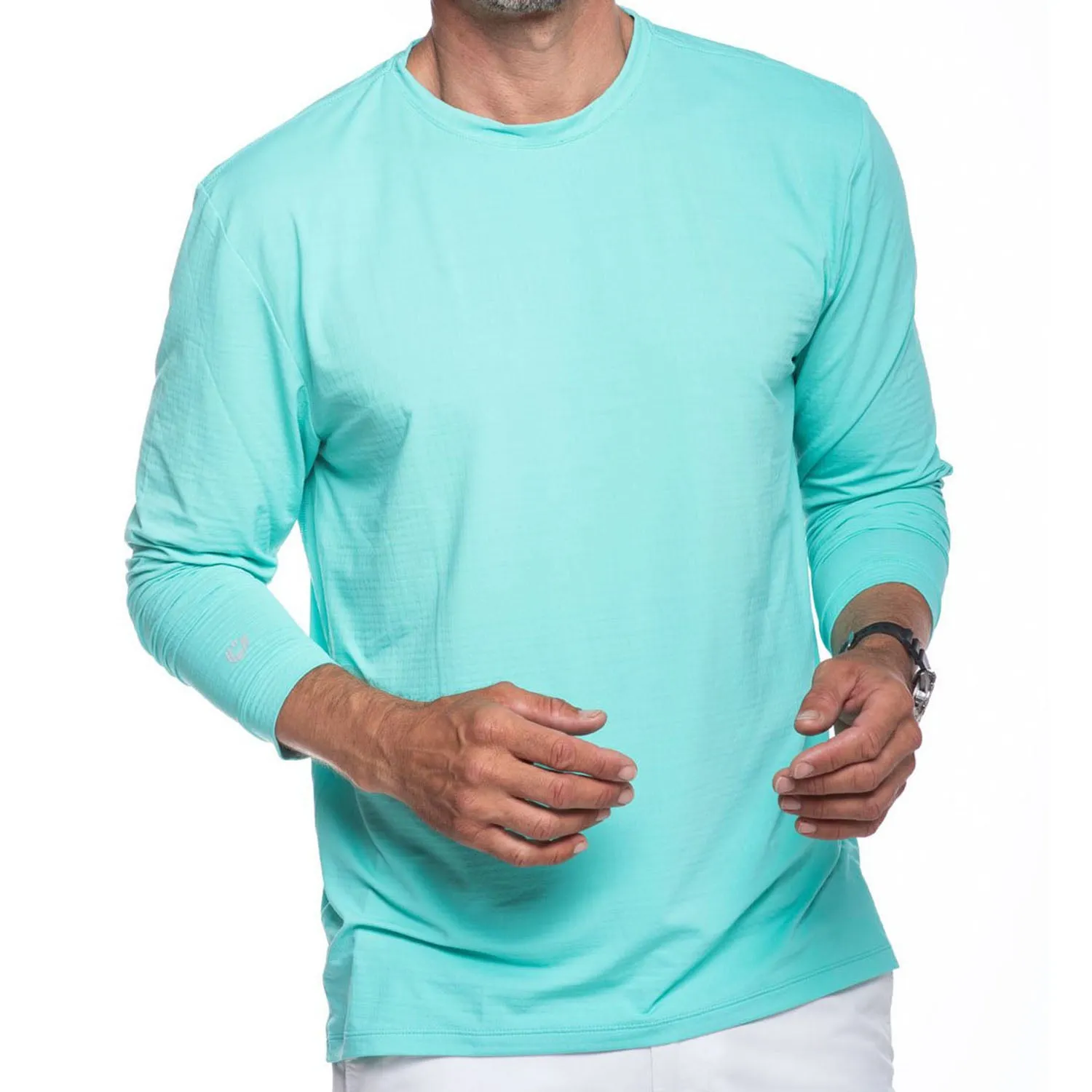 IBKUL Mens Long Sleeve Crew Pullover - Mint