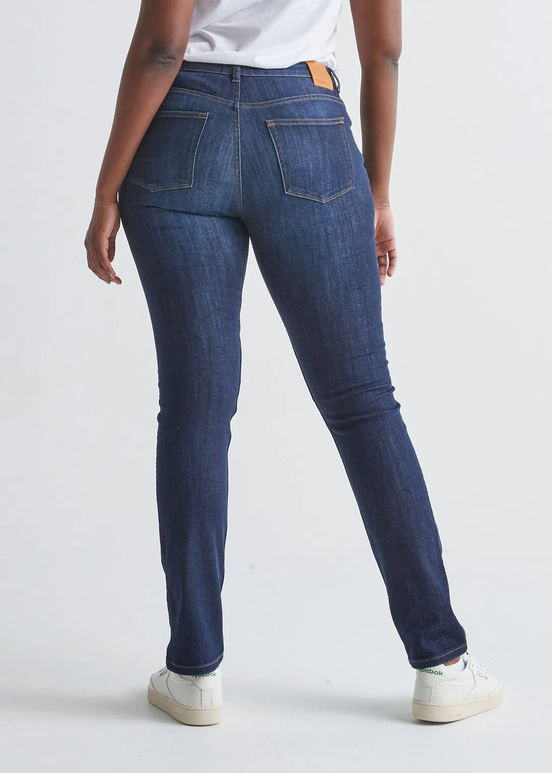 Iconic Dark Wash Slim Straight Stretch Jeans