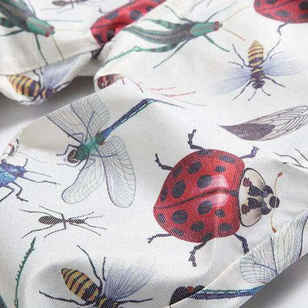 Insect print white men's jeans