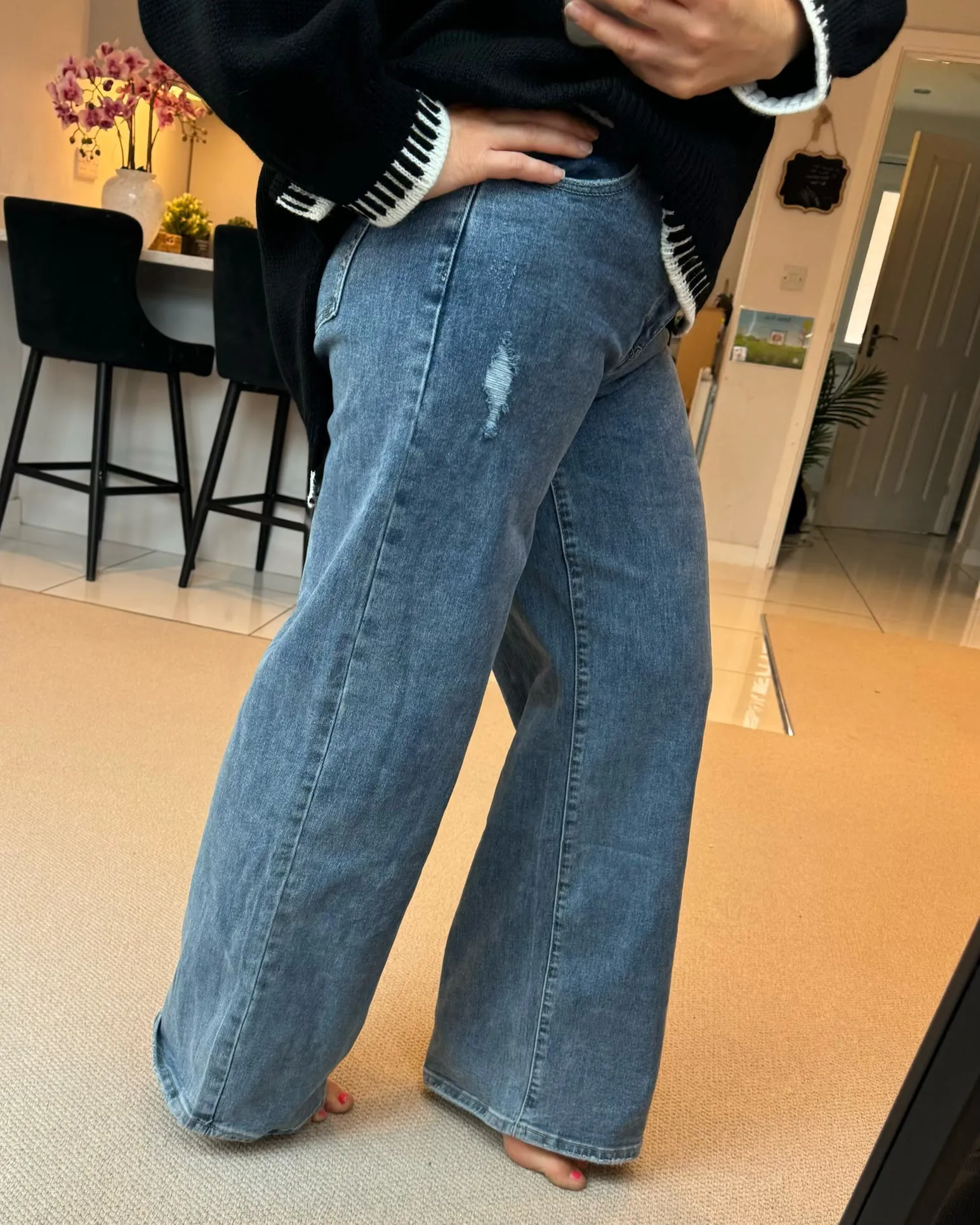 'Jasmin' Mid Blue Dad Fit Jeans