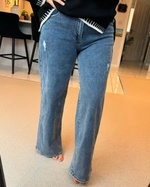 'Jasmin' Mid Blue Dad Fit Jeans