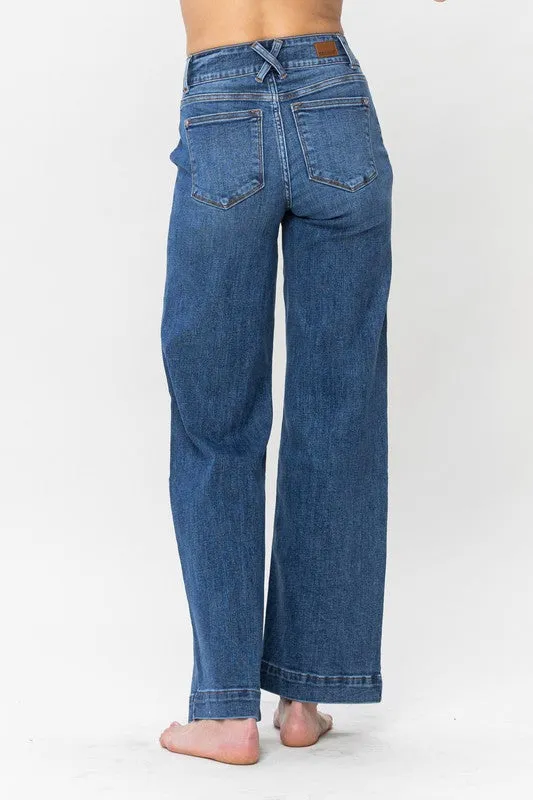 JB132 - DOUBLE BUTTON WIDE JEAN