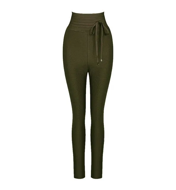 Johanna High Waist Tie Bandage Pants