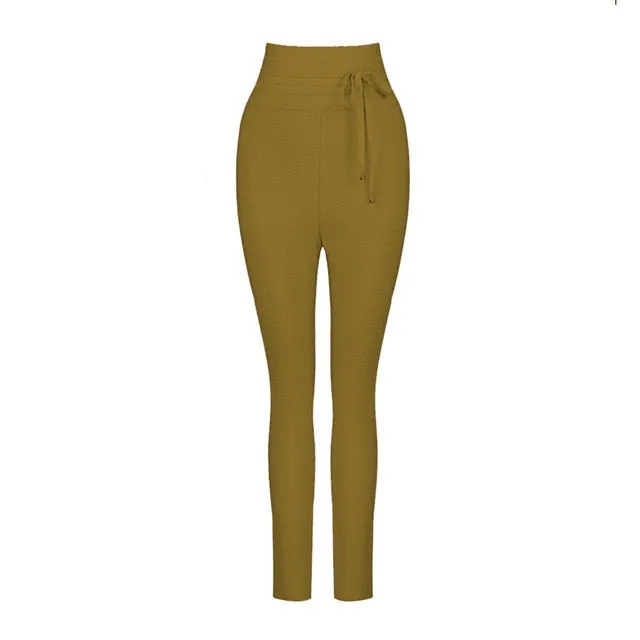 Johanna High Waist Tie Bandage Pants