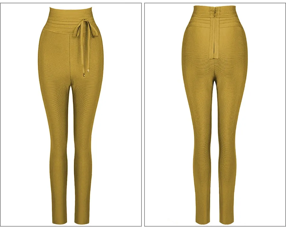 Johanna High Waist Tie Bandage Pants