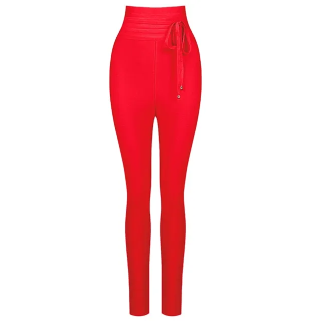 Johanna High Waist Tie Bandage Pants