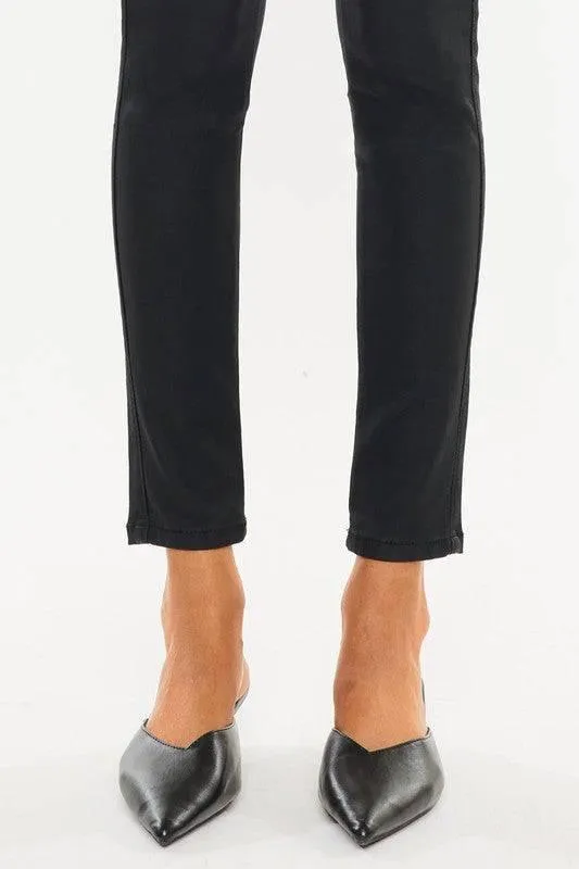 Kancan high rise black coated ankle skinny jean