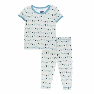 Kickee Pants Confettie Party Flags Short Sleeve and Pants Set