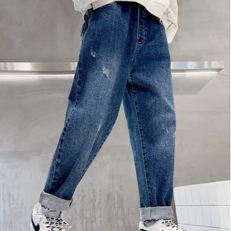 Kids Boys Summer Infant Autumn Casual Baggy Denim Jeans - BJN0103