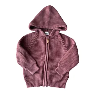 Knit Hoodie with Front Zip Closure