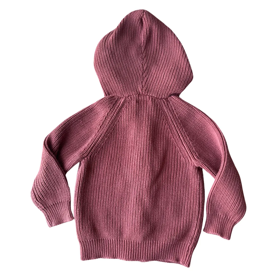 Knit Hoodie with Front Zip Closure