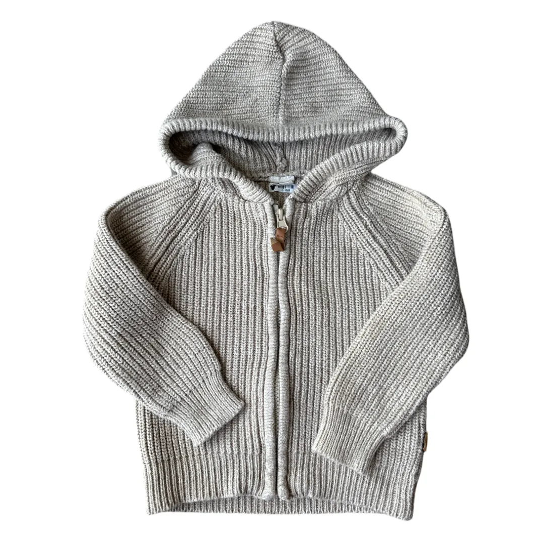 Knit Hoodie with Front Zip Closure