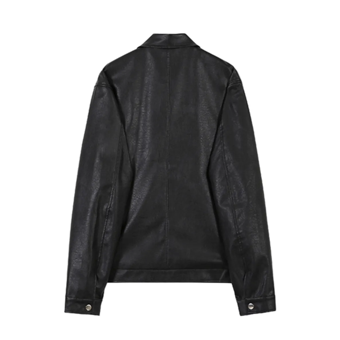 [Korean Style] Alex Button-up Slim Fit Faux Leather Jacket