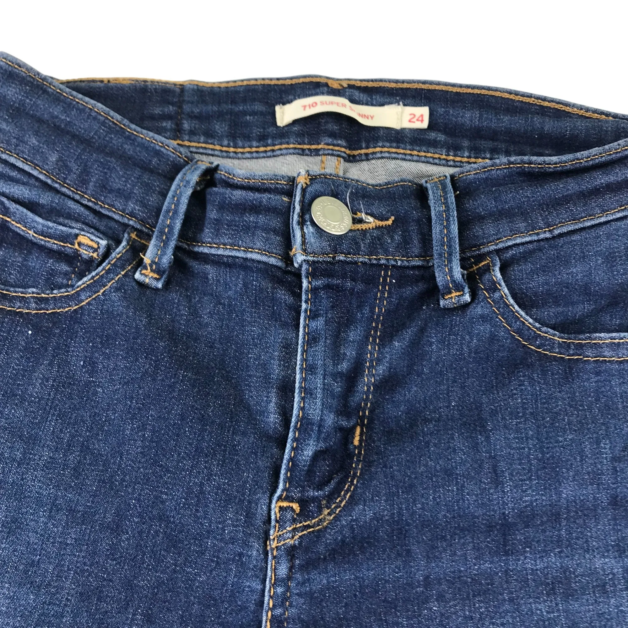 Levi's 710 jeans 24in waist blue super skinny stretchy