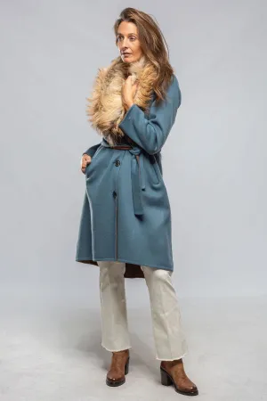 Liana Virgin Wool Coat in Blue