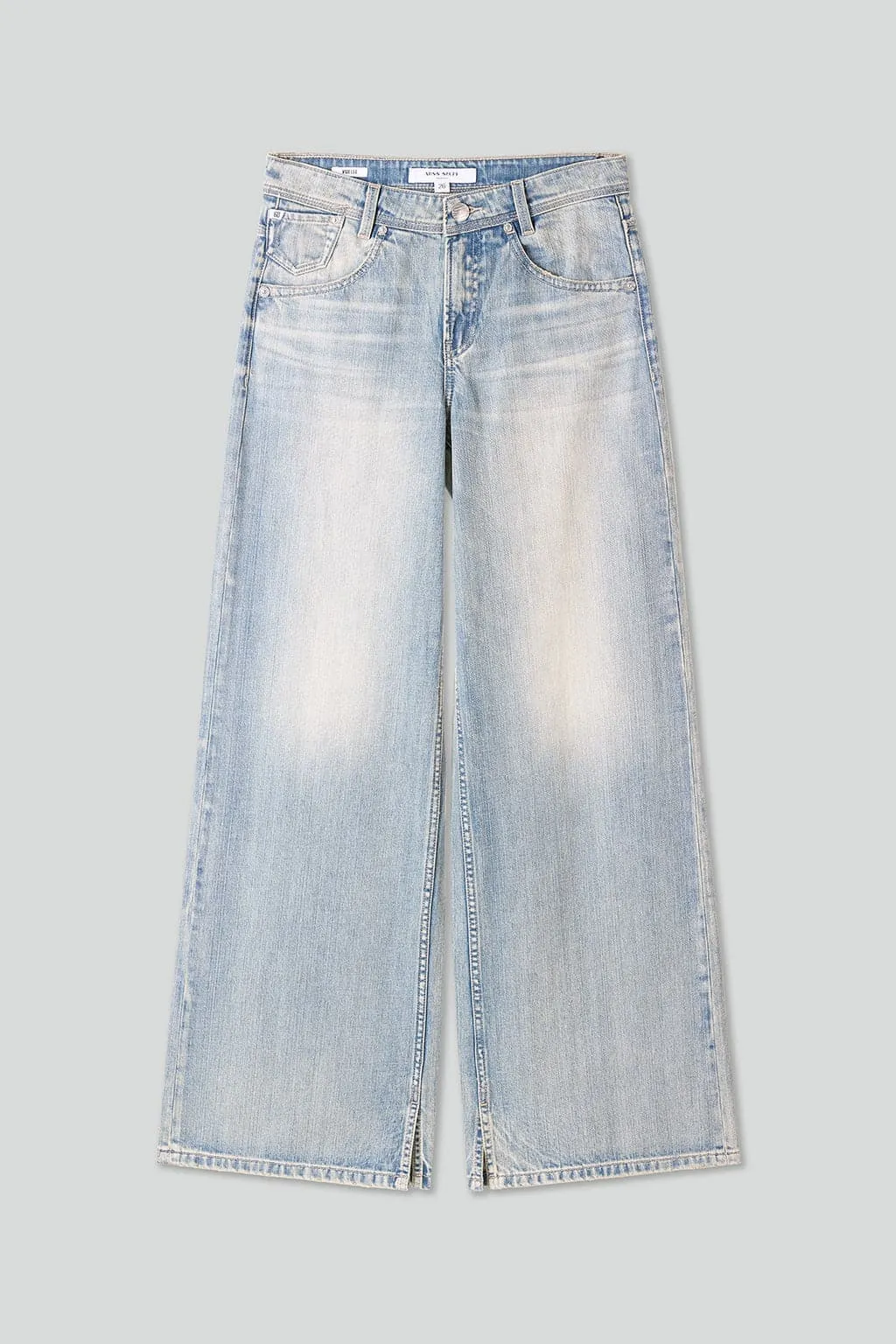 Light Blue Distressed Wide Leg Jeans