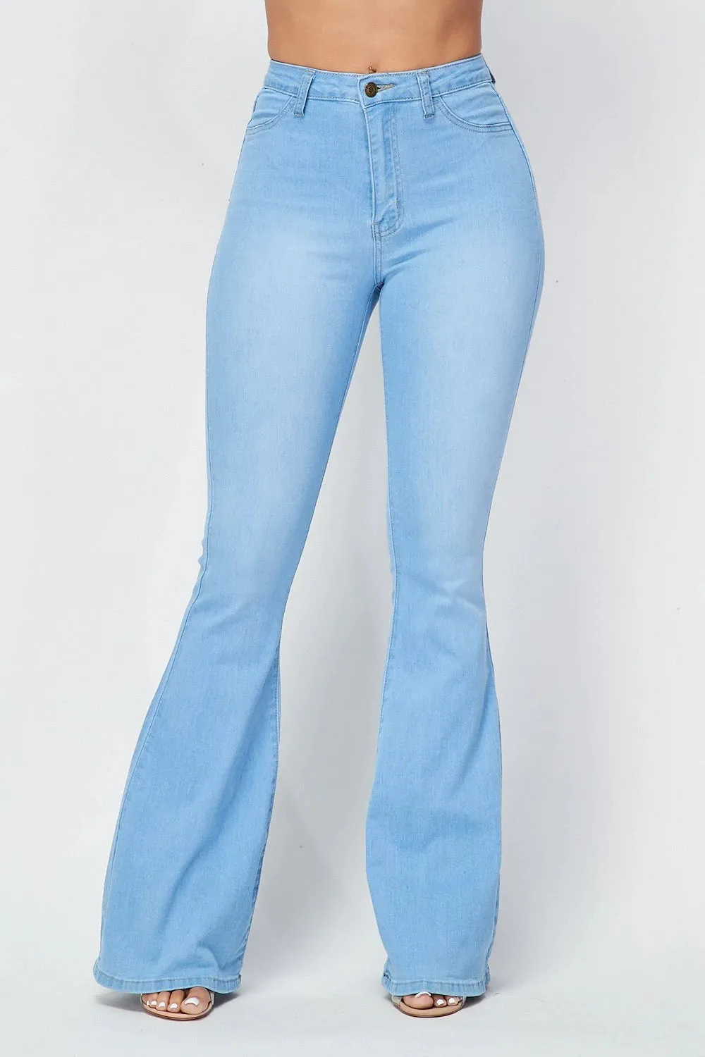 Light Blue High Waist  Bell Bottom Jeans