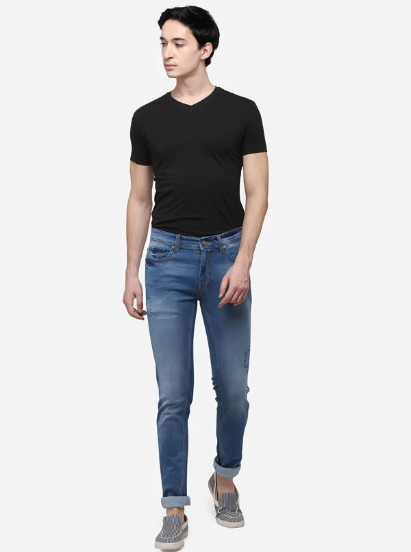 Light Blue Solid Slim Fit Jeans | JadeBlue