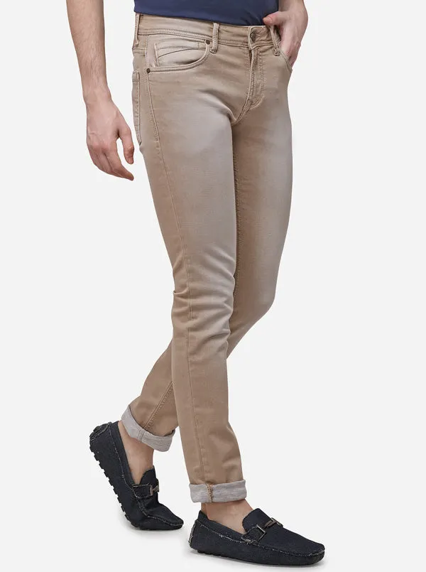 Light Grey Narrow Fit Solid Jeans | JadeBlue