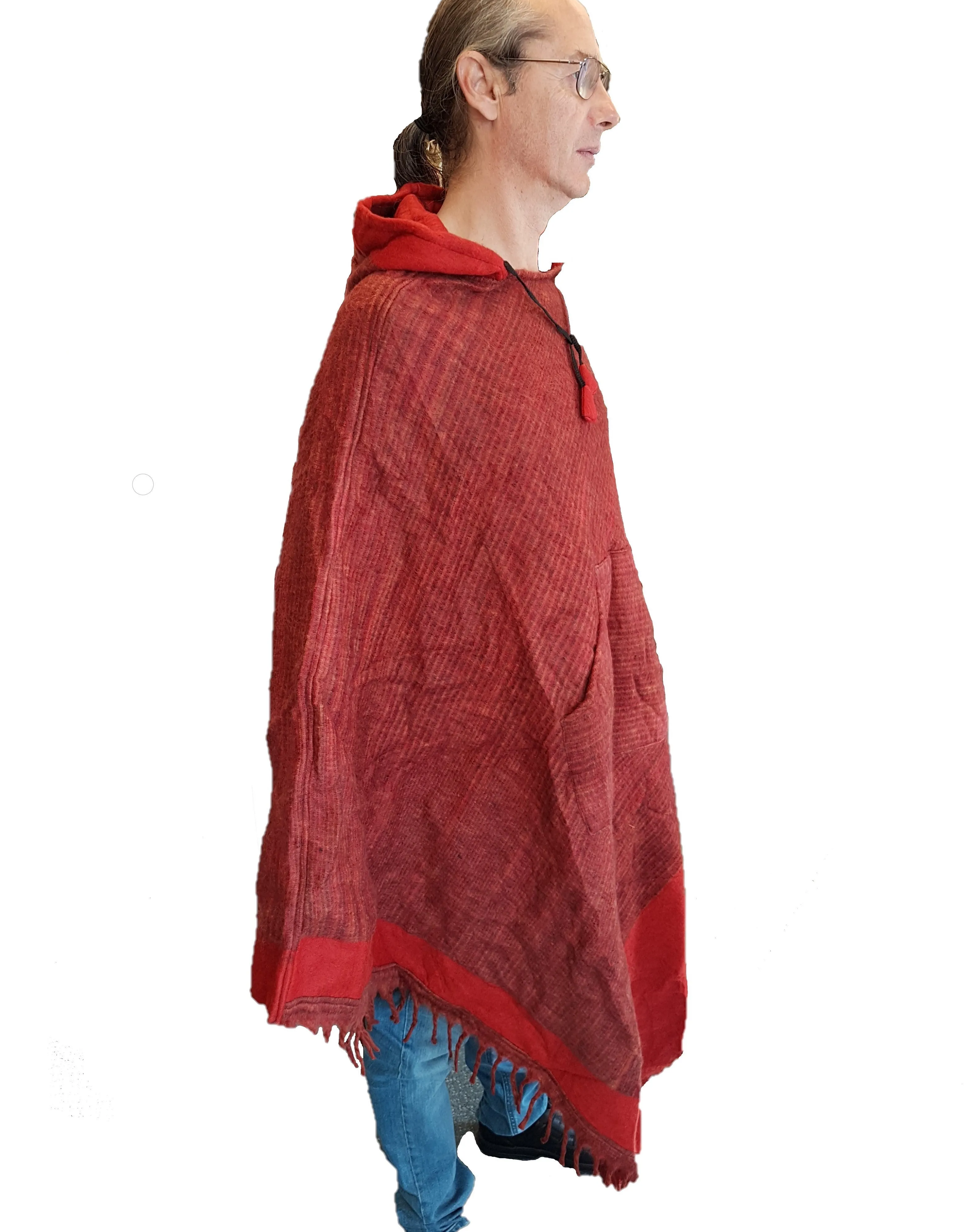 Long Cashmelon Poncho With Hood - Choice Of Colours