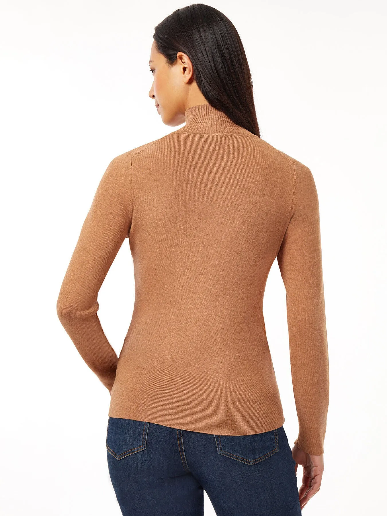 Long Sleeve Mock Neck Knit Sweater