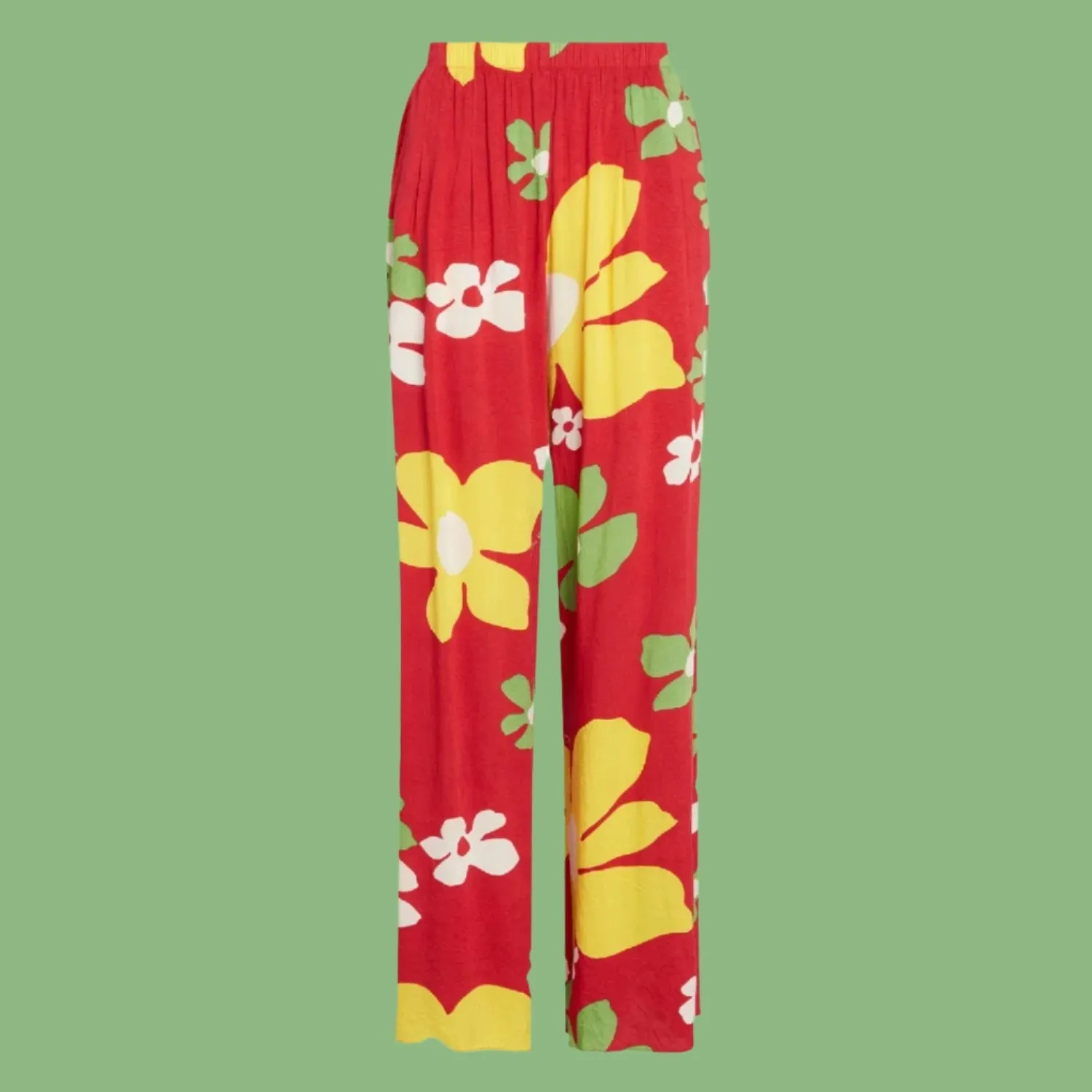 Long Wide Leg Pants - Tradewinds Red