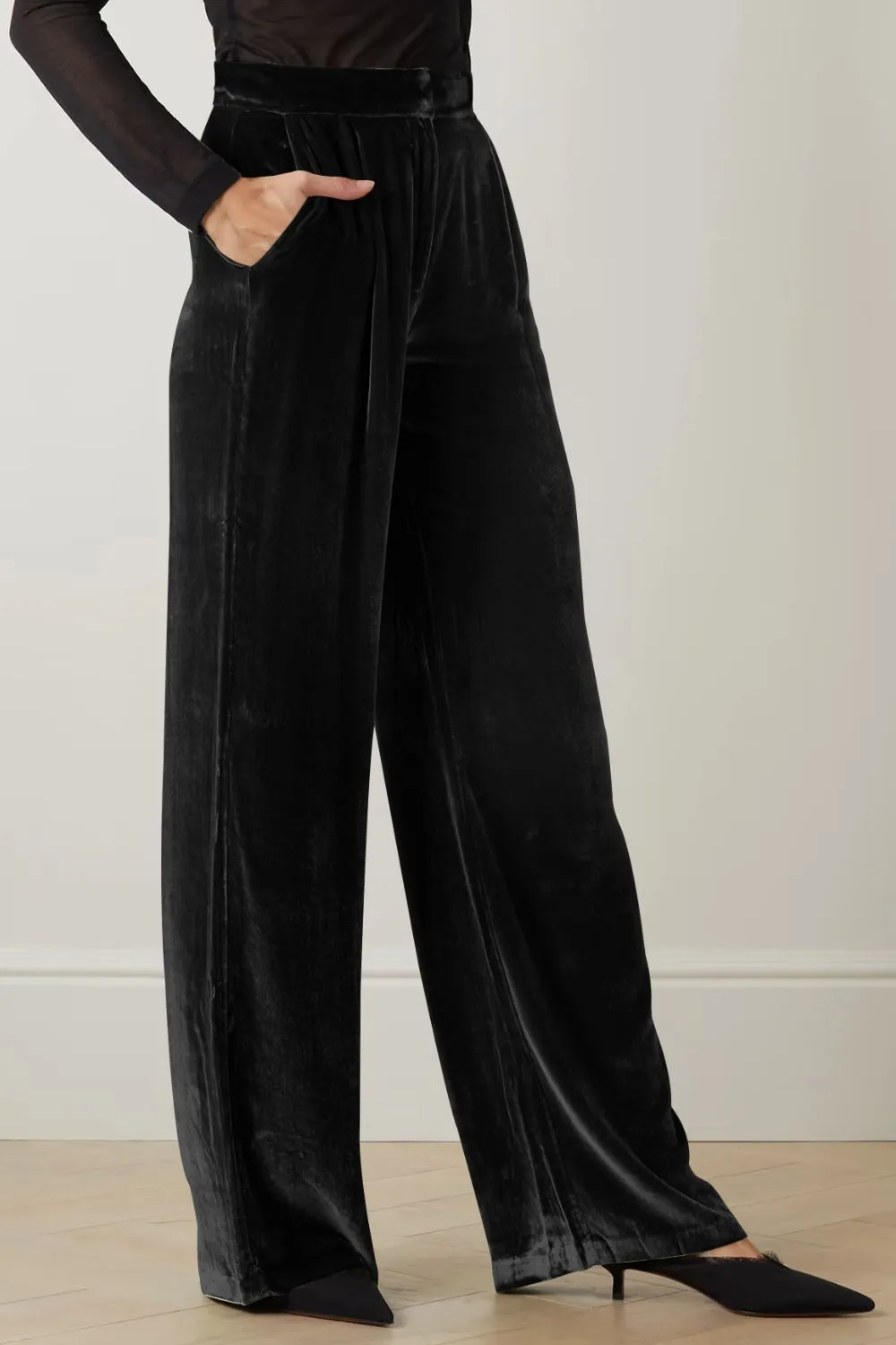 Loose Fit High Waist Long Pants with Pockets