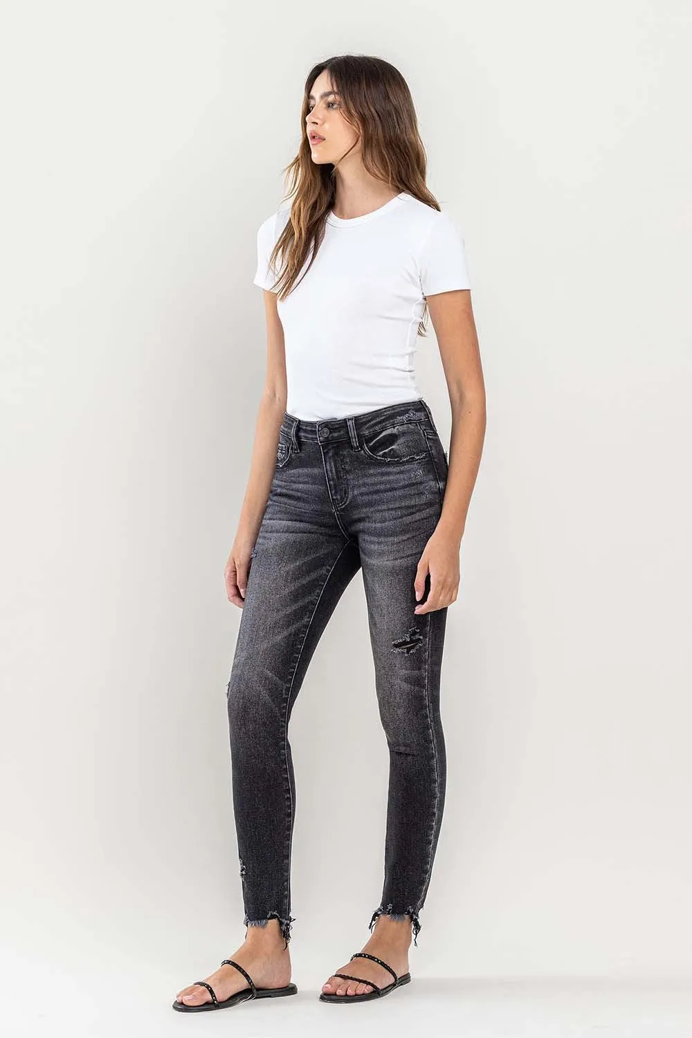 Lovervet Raw Hem Cropped Skinny Jeans