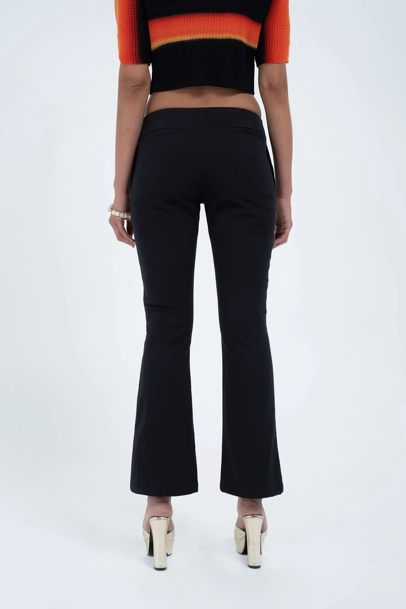 Low Rise Split Trouser in Black