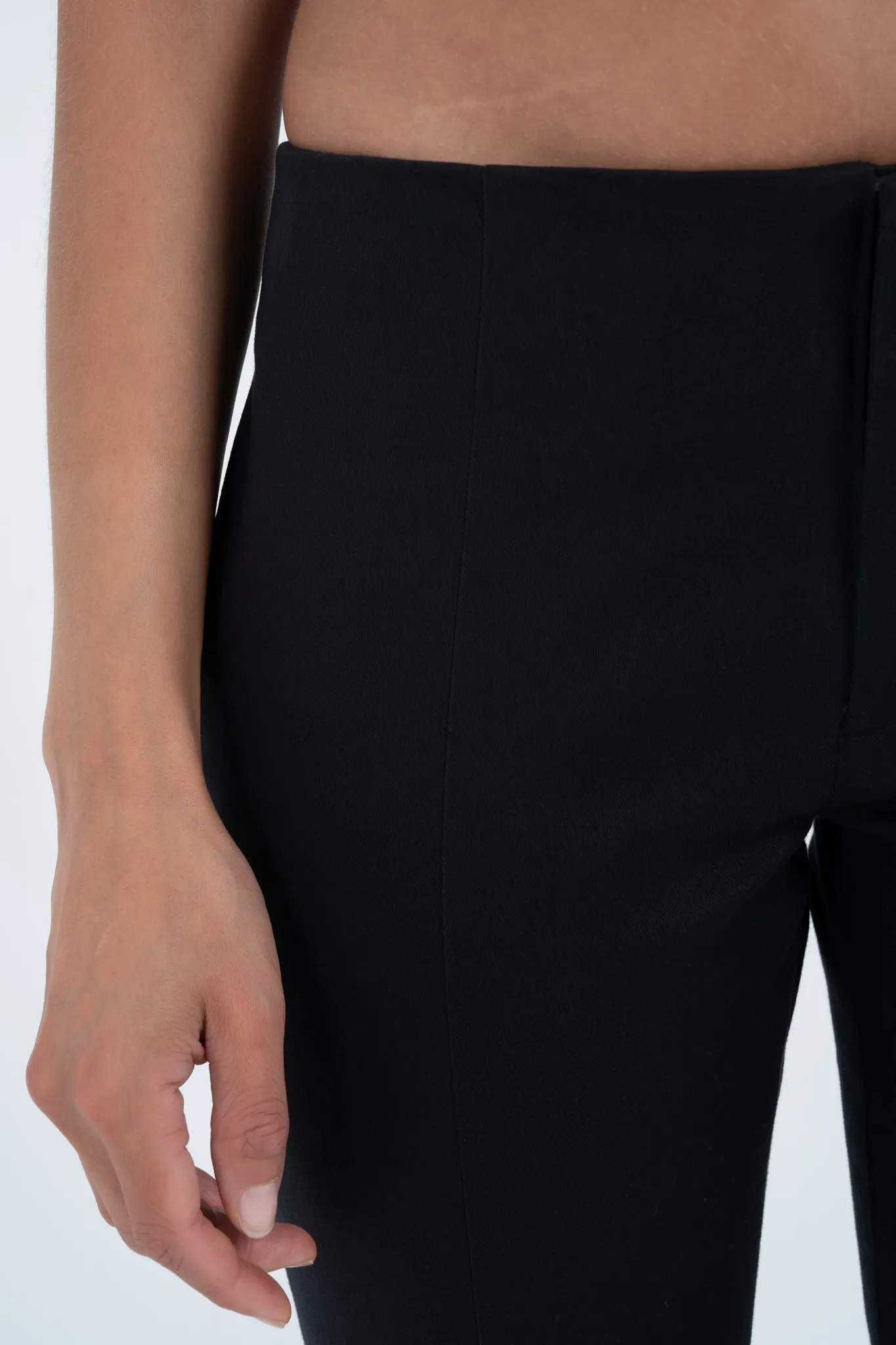 Low Rise Split Trouser in Black