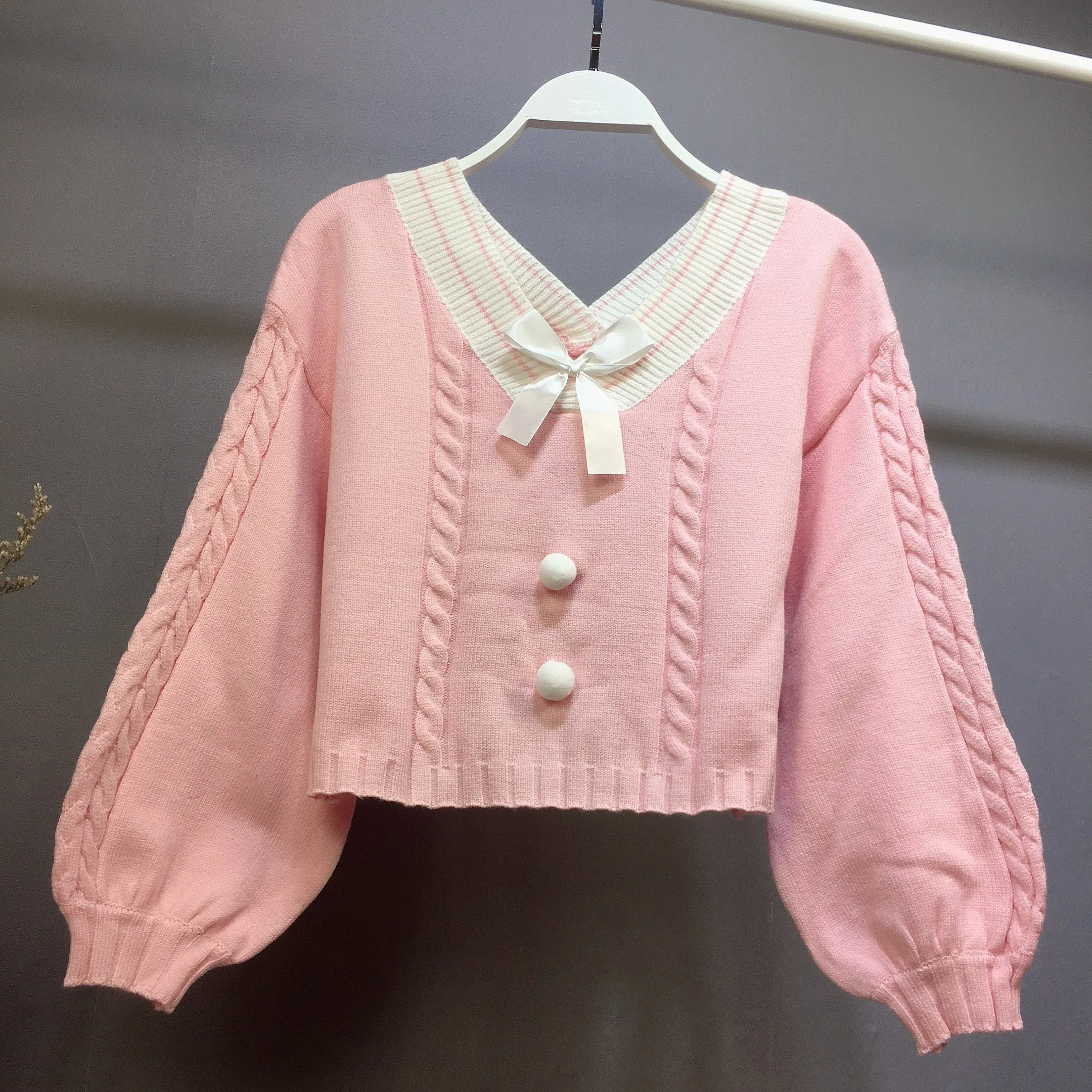 Macaron Colored Crop Top Sweater