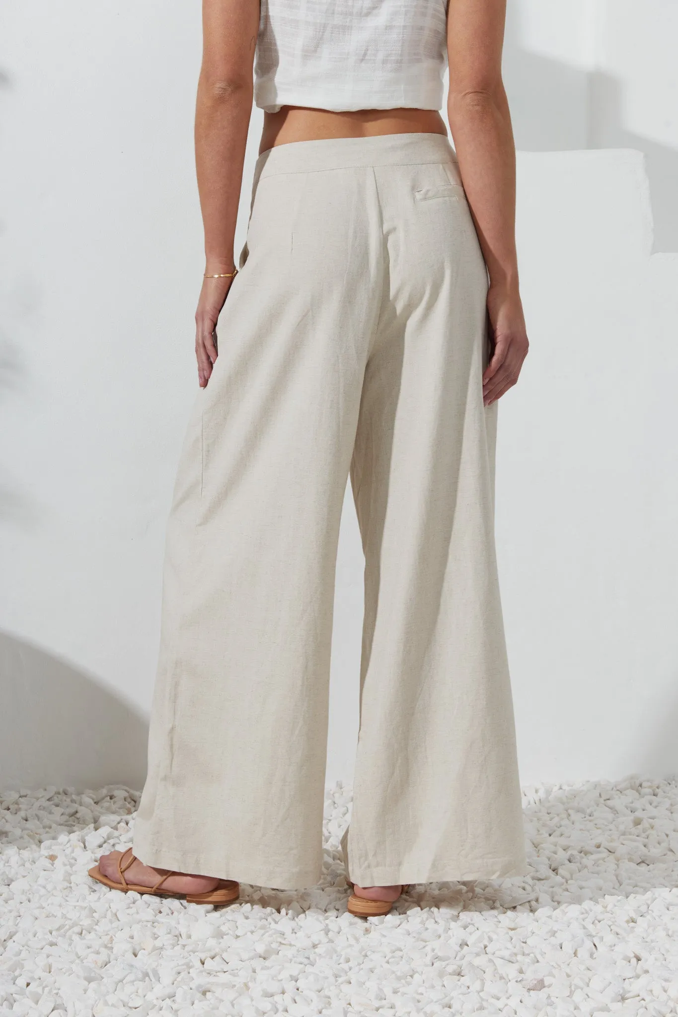 Margo Beige Wide Leg Pants