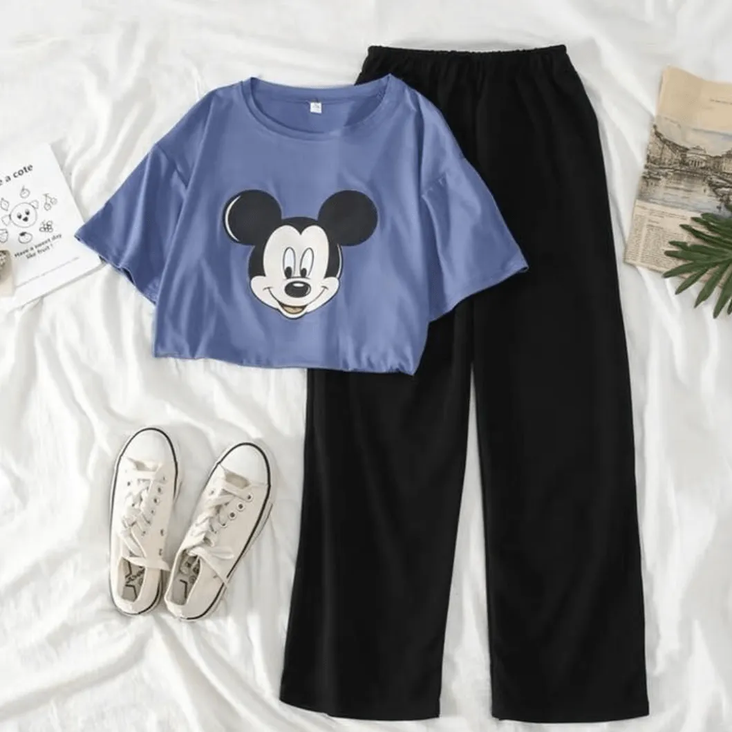 Mickey Oversized Tee And Pants Set