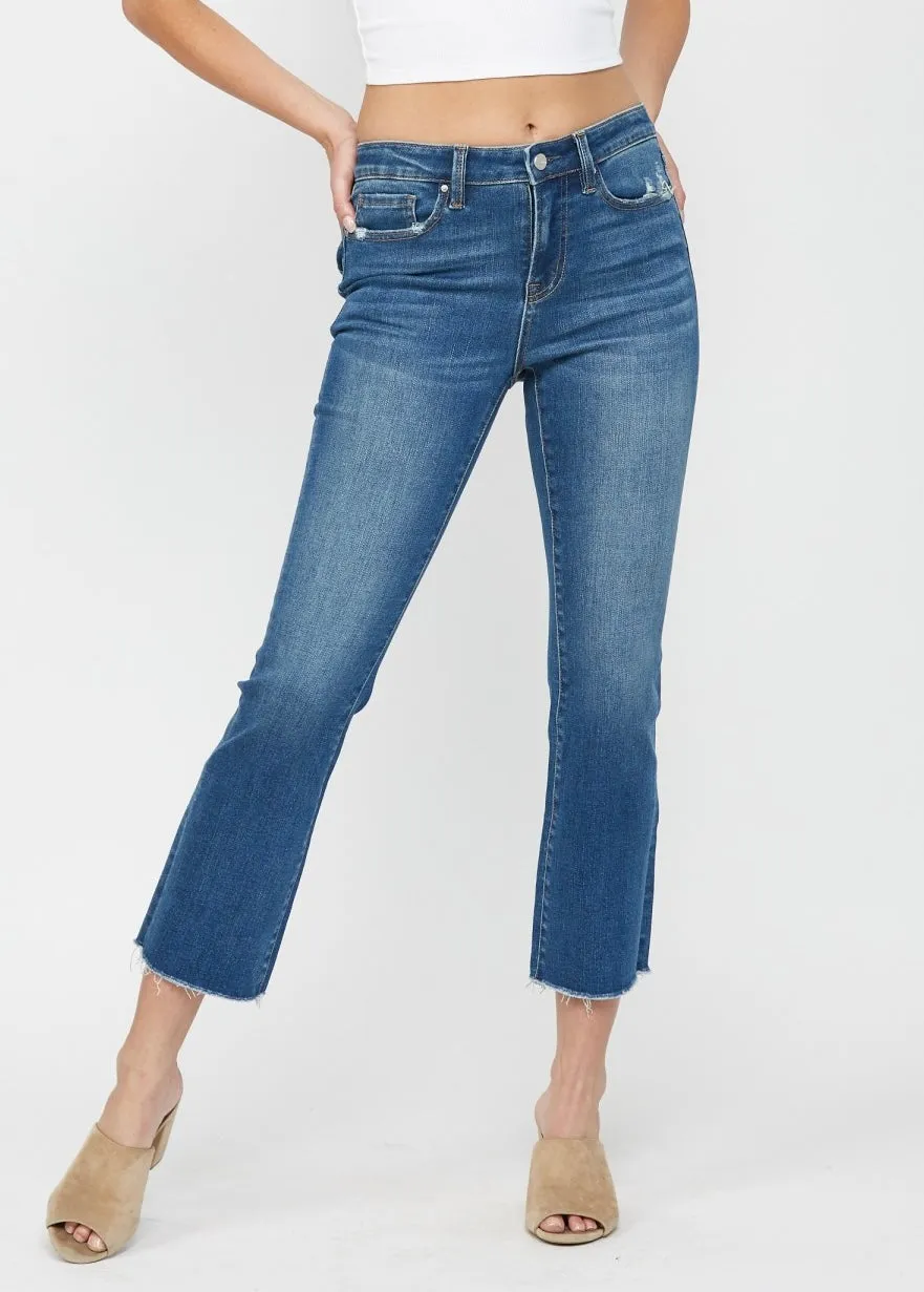 Mid Rise Boot Cut Cropped