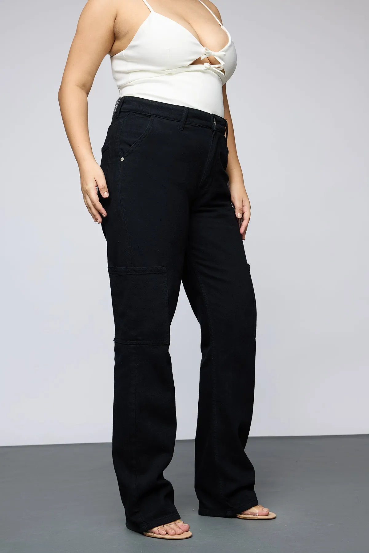 Midnight Luxe Curve Cargo Jeans