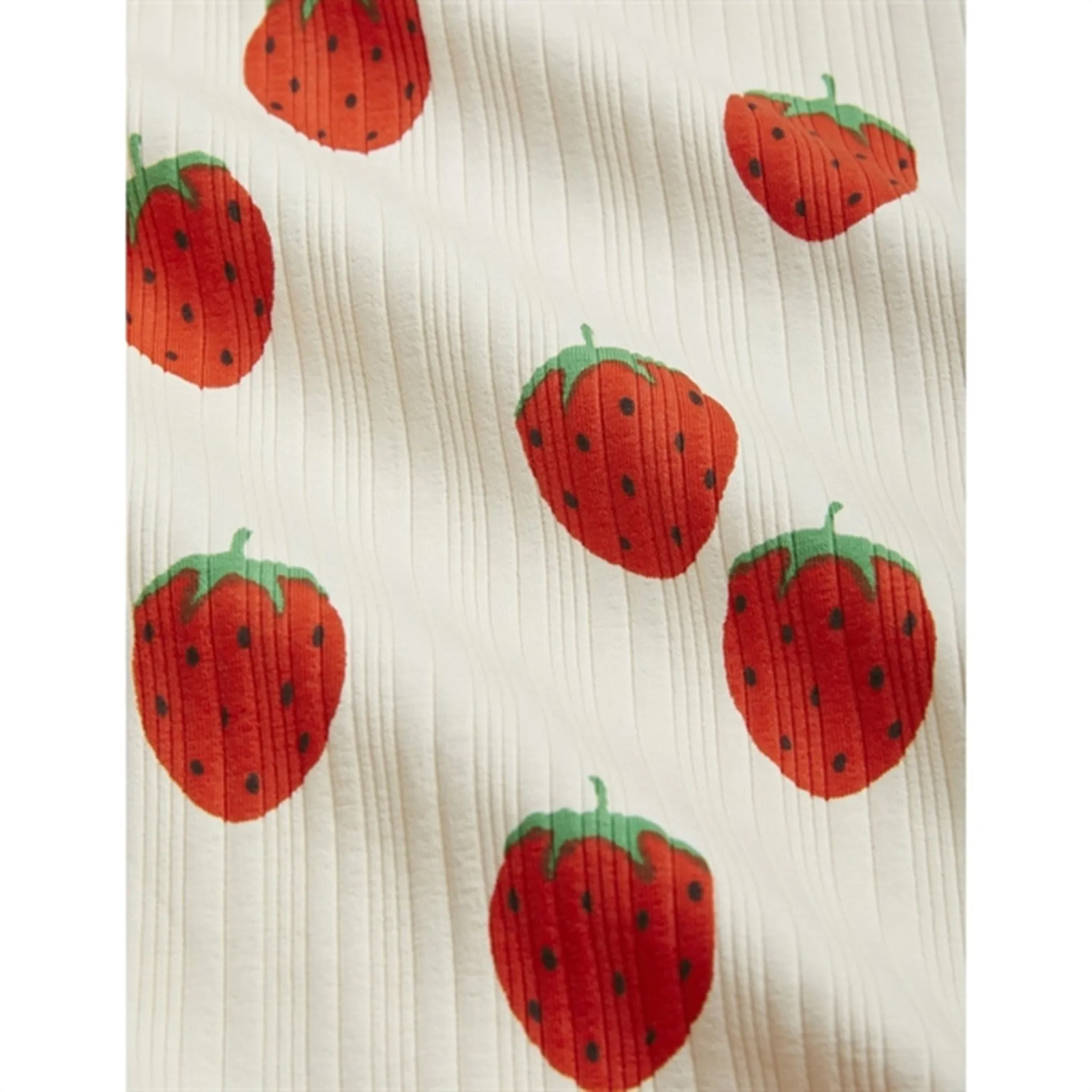 Mini Rodini Strawberries Aop Flared Pants Offwhite