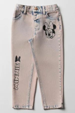 Minnie Mouse Mom Denim Jeans Light Blue