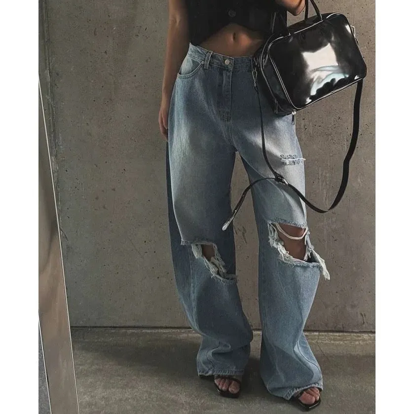 Mocha Cropped Statement Denim Jeans