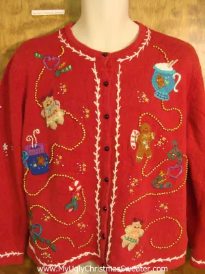 NOEL Gingerbread Theme Novelty Funny Christmas Sweater