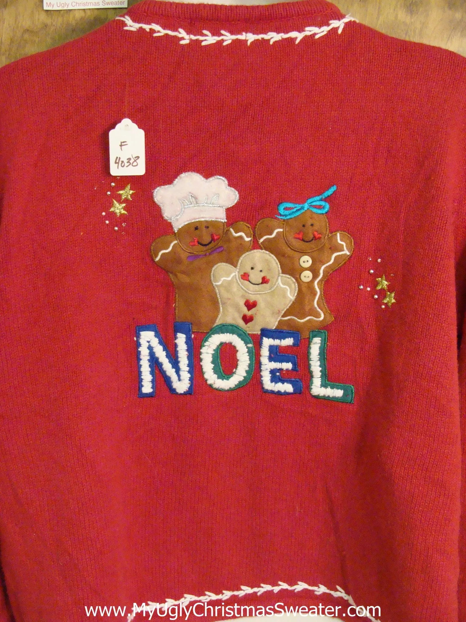 NOEL Gingerbread Theme Novelty Funny Christmas Sweater