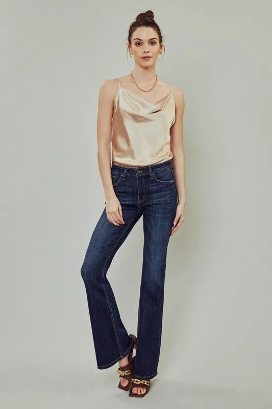 Oak Park Petite Mid Rise Flare Denim