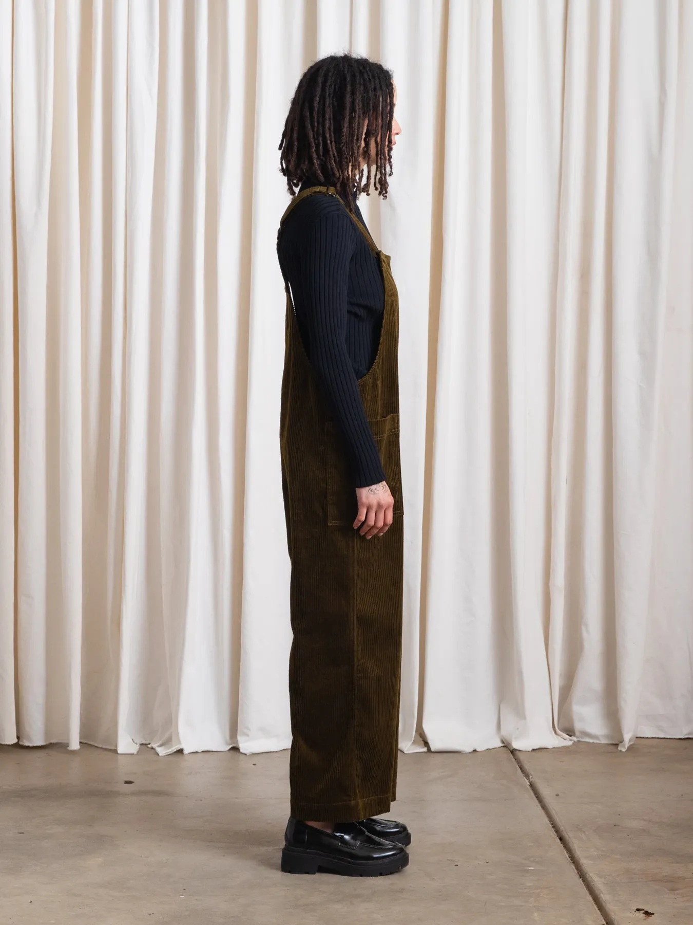 OVERALL JUMPER - OLIVE CORDUROY